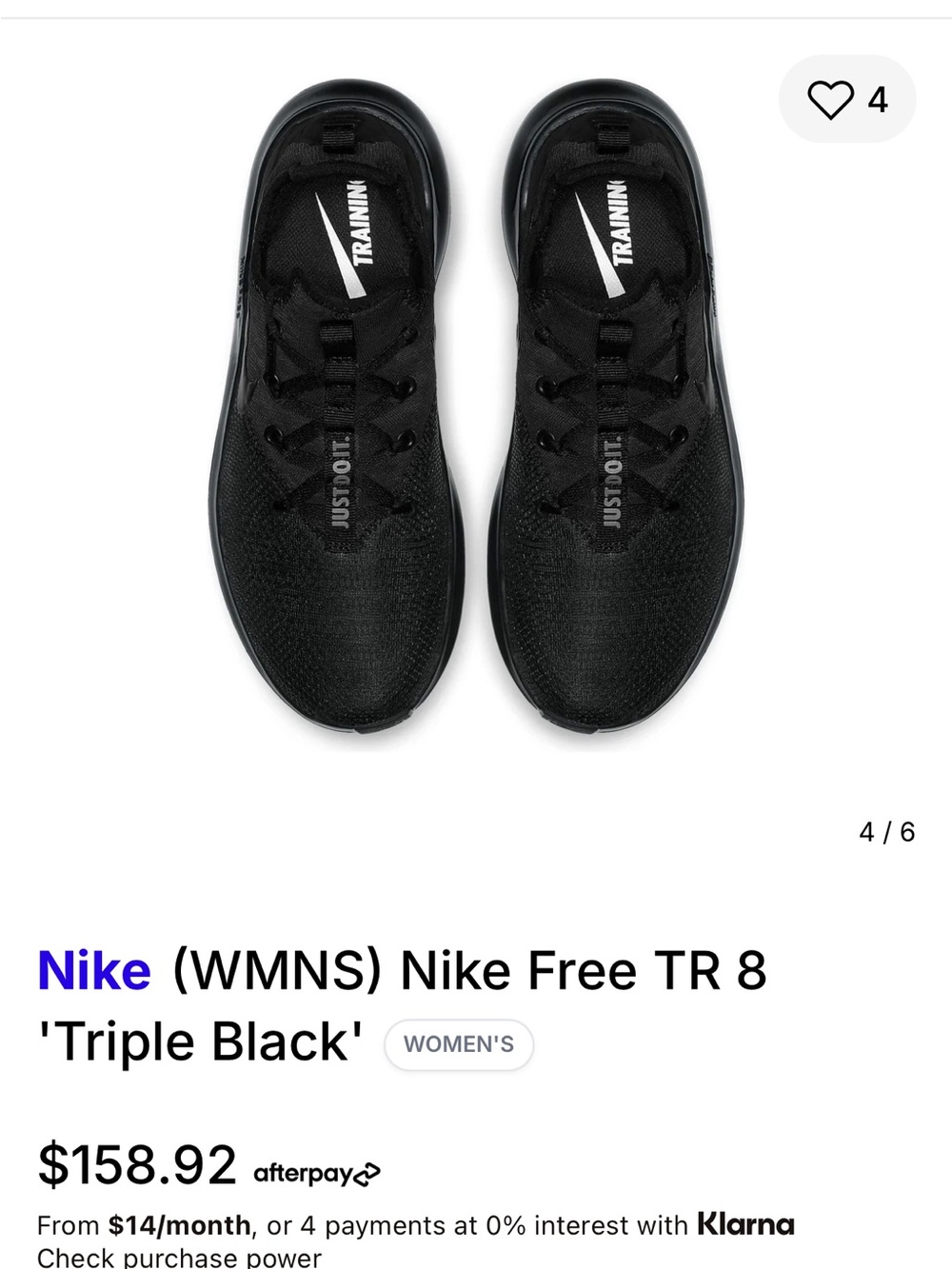 Nike Women's Black Lightweight Training Sneakers - Picture 3 of 8